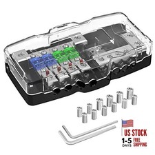 Fused Power Distribution Block Car Audio 4 Way MIDI Mini-ANL Fuse Block 12V