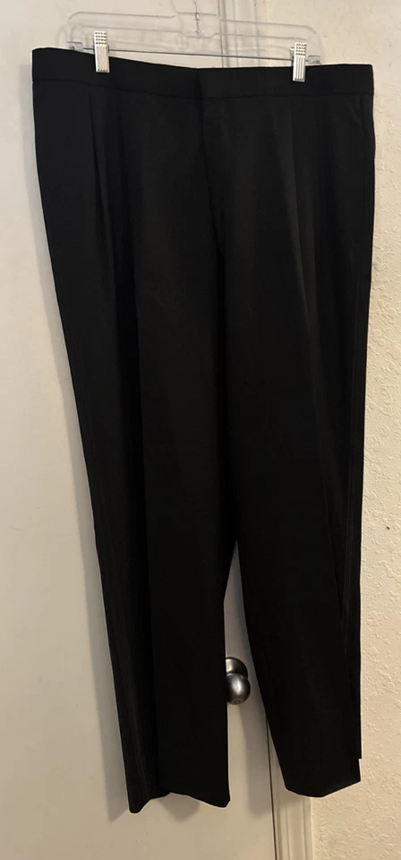 Lubiam Spa One Button Black Loro Piana Tuxedo 44 L Long Italy Made - Image 2 of 4