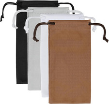 4 Pcs Microfiber Glasses Pouches Soft Sunglasses Eyeglass Drawstring Assorted