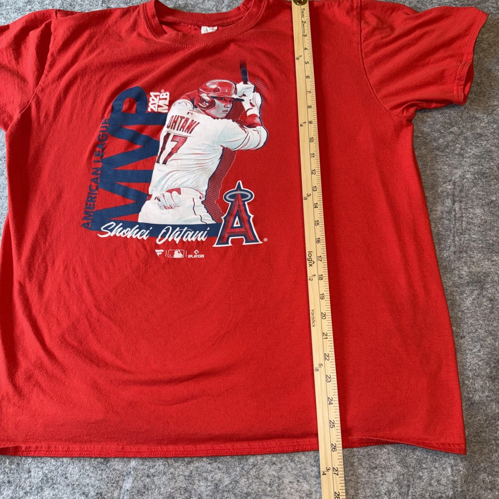 Shohei Ohtani T-Shirt Red XL Short Sleeve MBL 2021 American League *Flaws - thumbnail 6