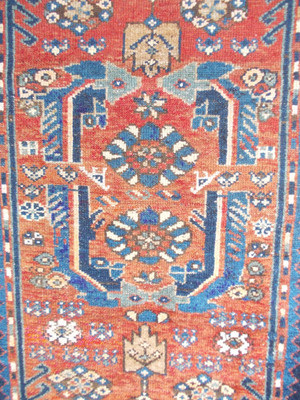 Antike Perserteppich wohl Farahan '' Mahi Muster '' Sammlerstück 170 X 105 cm