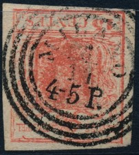 LOMBARDIA-WENECJA 1850 15C, HP, Typ II. U.M.! Kwadryl.Papier! MILANO/4-5P.