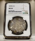 Undergraded NGC MS 64 1878 S Morgan Silver Dollar W/Toning-First Year-90% Silver