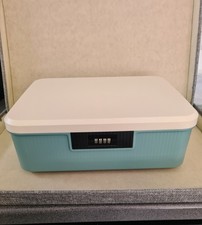 Lockable Storage Box, 4 Number  Combination Lock 30x26x12cm Plastic, New