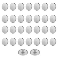 30pcs Metal Round Flat Sewing Buttons 18mm Alloy Button Silver