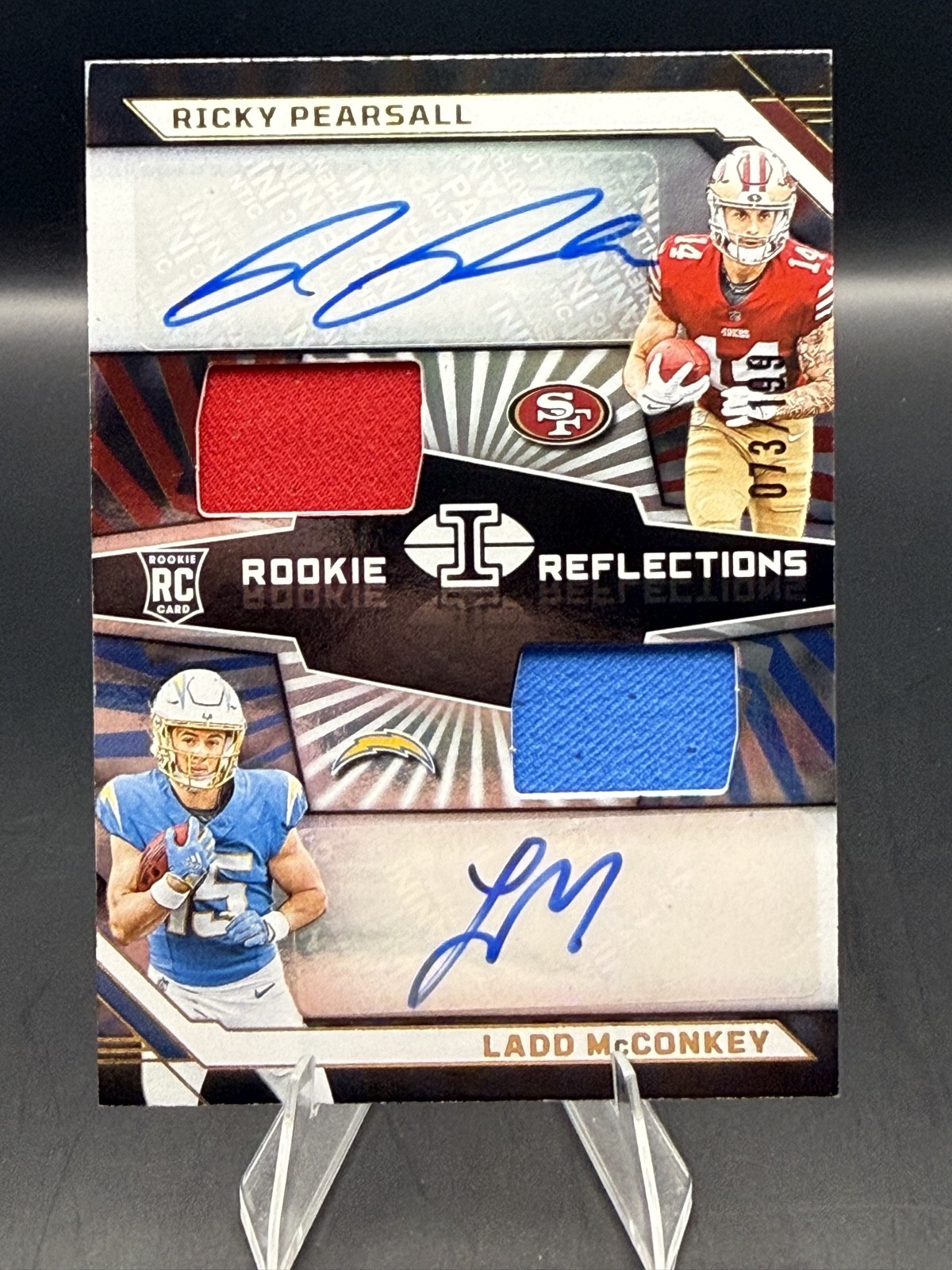 2024 Panini Illusions - Dual Patch Auto Ladd McConkey/Ricky Pearsall RC