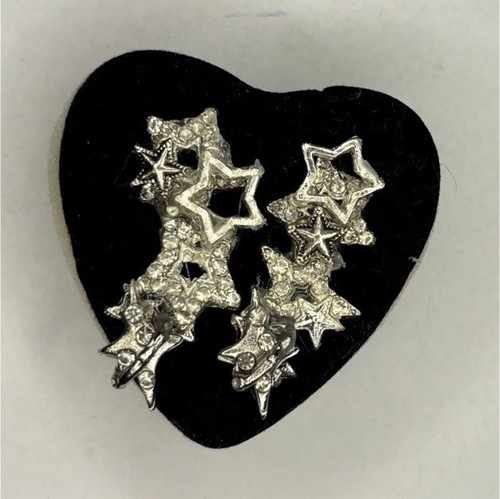 Silver Star Climber Earrings Metal Auricle Butterfly Closure Fashion Jewelry