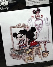 Art of Disney Self Portrait Mickey Mouse Cross Stitch Kit Norman Rockwell