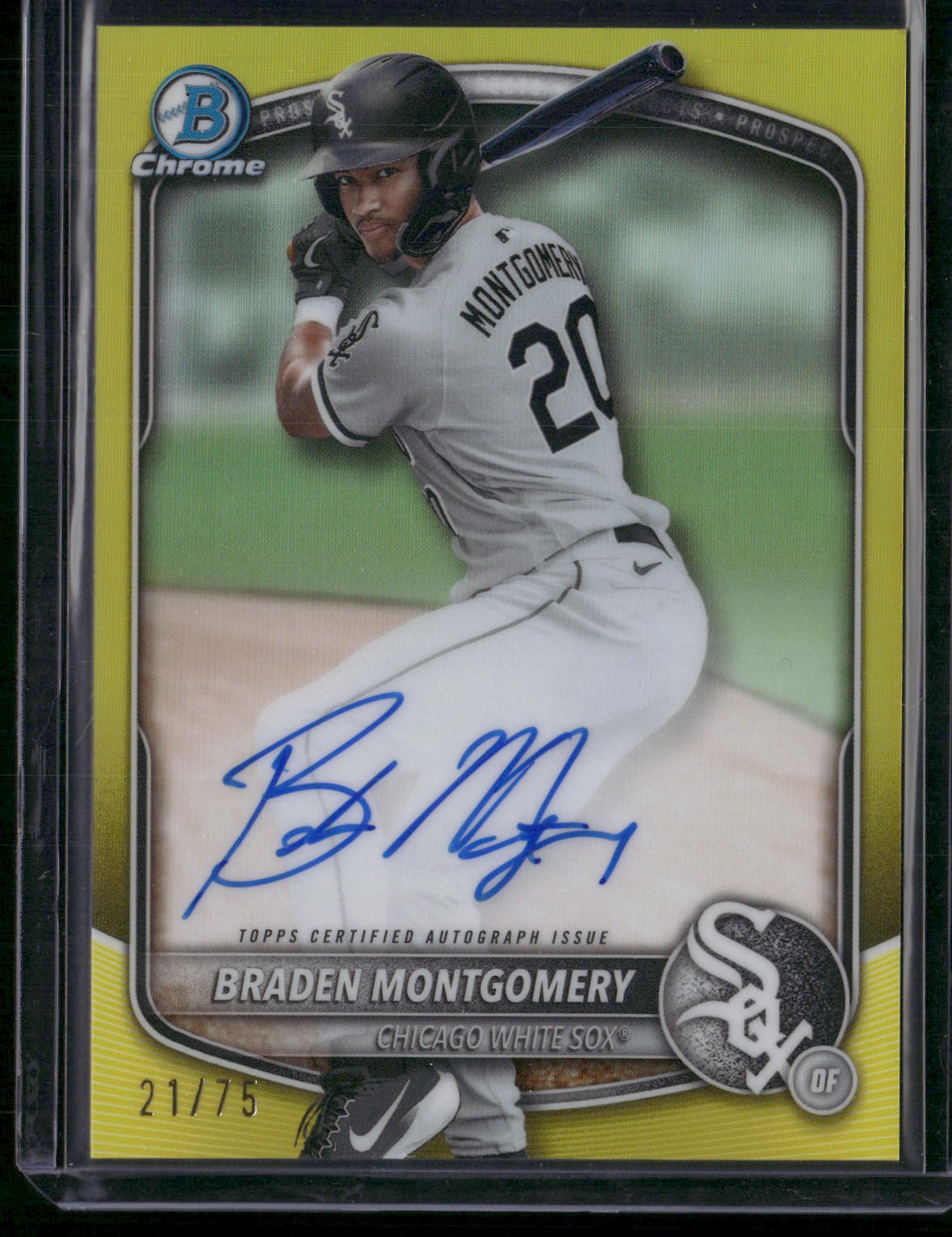 2025 Bowman #CPA-BM Braden Montgomery Chrome Prospects Auto Yellow Refractor /75