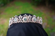 Rose Gold Bridal Tiara Crown Birthday Wedding Gift Diadem Vintage prom metal