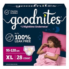 Goodnites Girls Nighttime Bedwetting Disposable Underwear Size L 34 ct