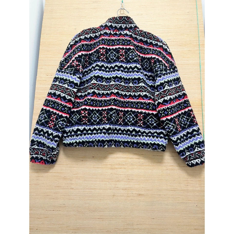 DSG 舒适抓绒全拉链夹克时髦公平岛图案女孩 L — 第 2/4 张图片