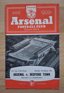 Arsenal v Bedworth Town 1/1/56 FA Cup Third Round Only one on Ebay
