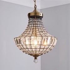 Dunelm Knightsbridge Crystal Chandelier - Antique Brass