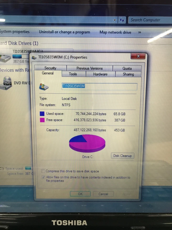 Toshiba Satellite A665 Retro Gaming Laptop i3 M-350 2.27GHz 4GB RAM (Windows 7) - Image 3 of 4