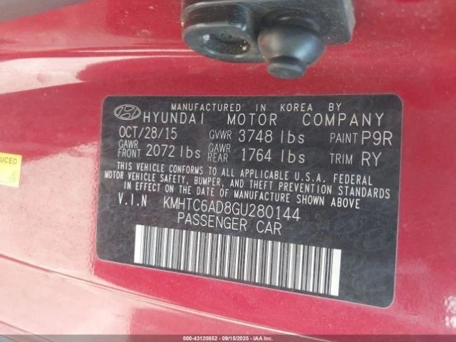 Trunk/Hatch/Tailgate Rear View Camera Fits 12-17 VELOSTER 451030 - Image 4 of 4