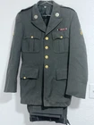 Vintage Us Military /Berlin  Uniform Mens Green WW2 Era Suit belt Badges Buttons