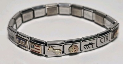 Italian Nomination Charm Bracelet Stainless Steel Black Hills Blinq Uberry 