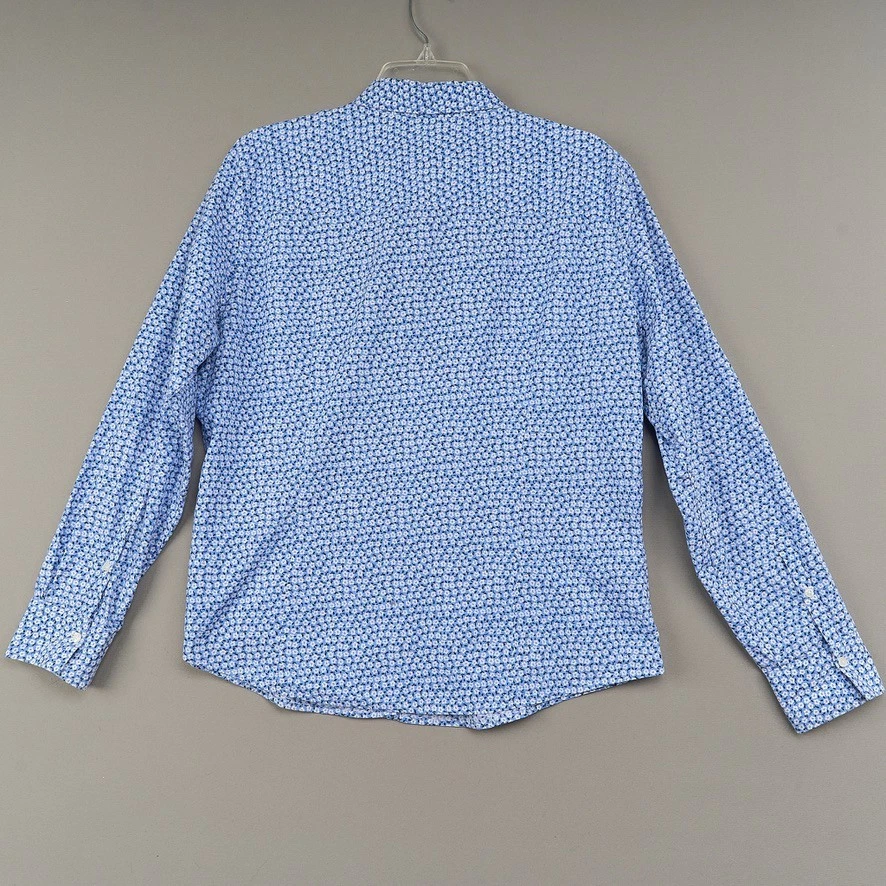 Camisa Brooks Brothers 16 Azul Floral Algodón Abotonada Manga Larga Mujer Foto 3 de 4