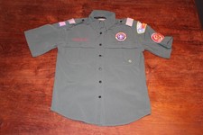Boy Scouts of America BSA Women's Shirt Small Venturing Green Sewn Patches