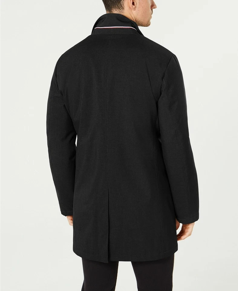 New TOMMY HILFIGER Black Modern Fit Robert Button Jacket Overcoat 36 Short thumbnail 4