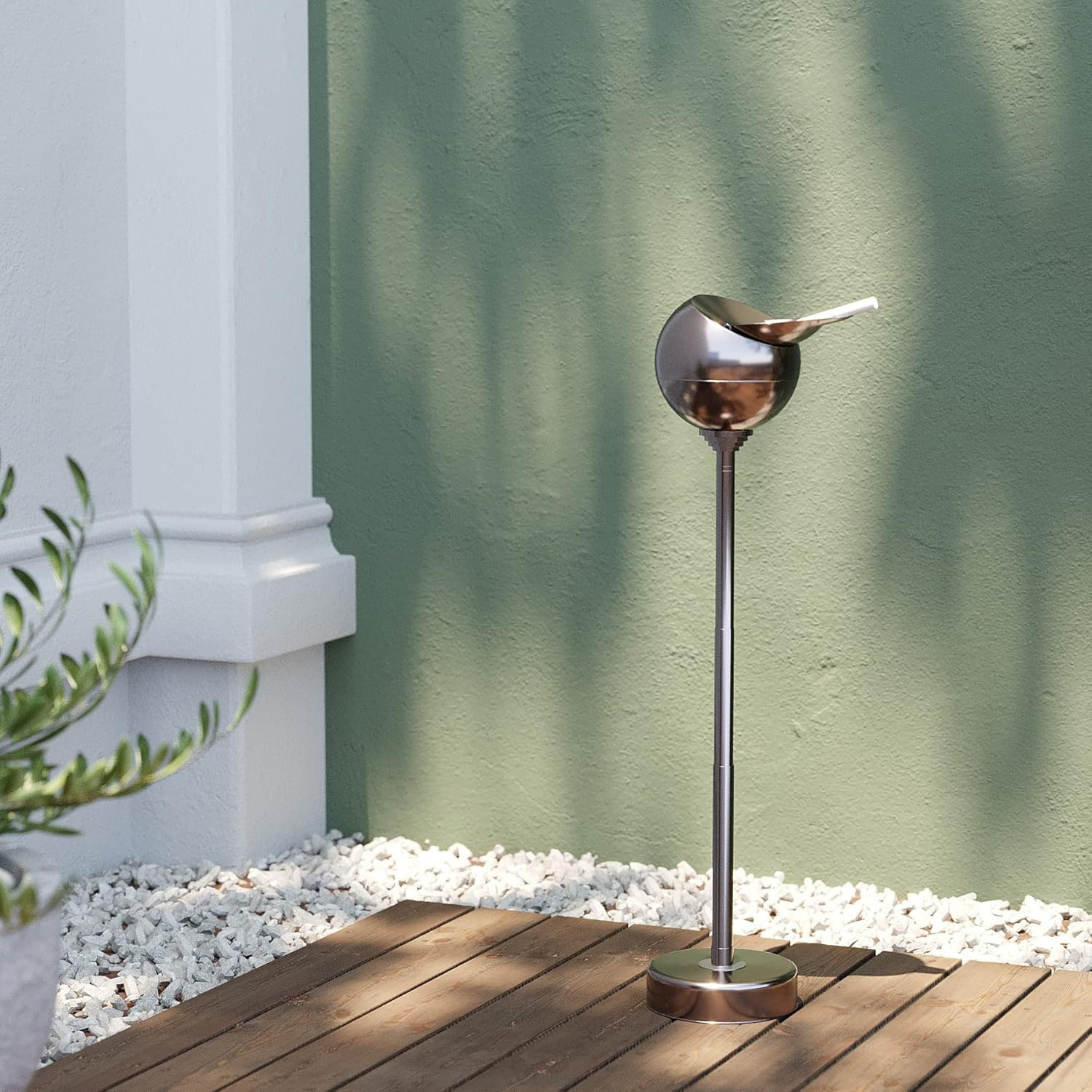 Portacenere Alto 72cm Spheric | Metallo Robusto e Coperchio Anti-Vento - 2