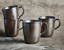 aida RAW Tasse metallic brown, Steinzeug, 35 cl, 6-teilig