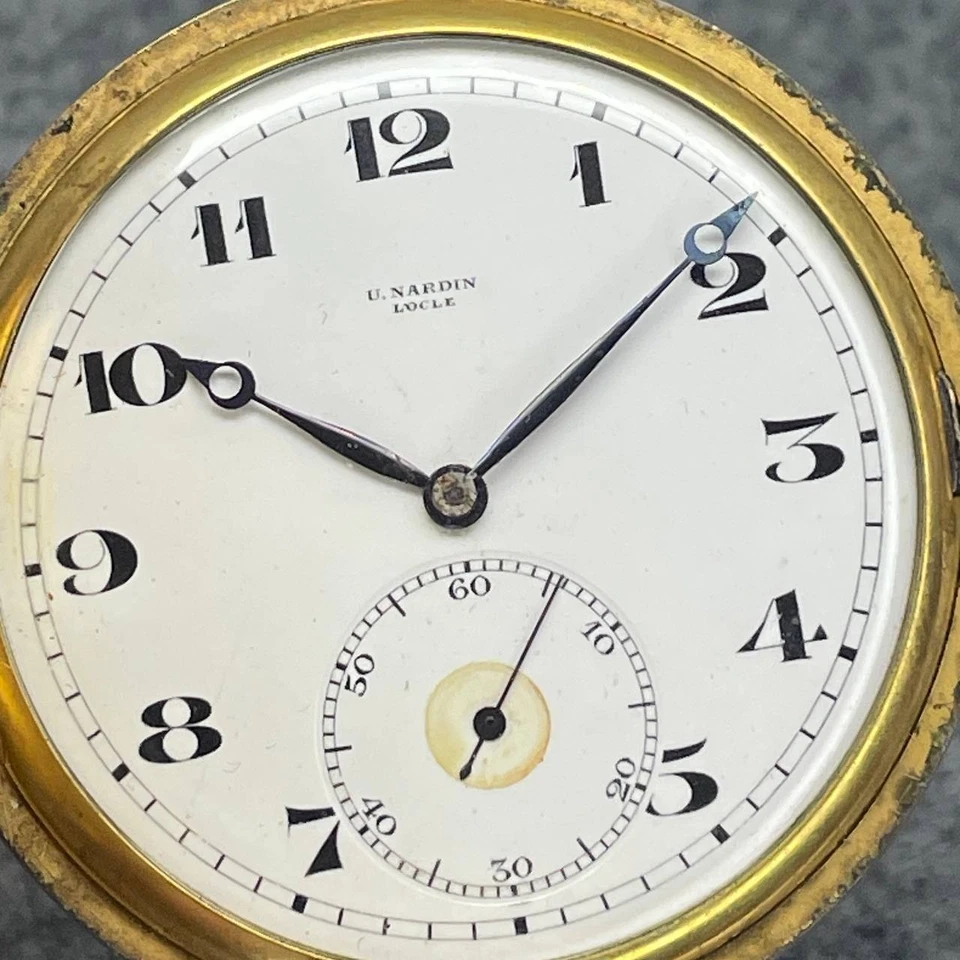 RELOJ BOLSILLO SUIZO ANTIGUO 0.900 PLATA ULYSSE NARDIN CAJA CAZADOR CA 1900 Foto 2 de 4