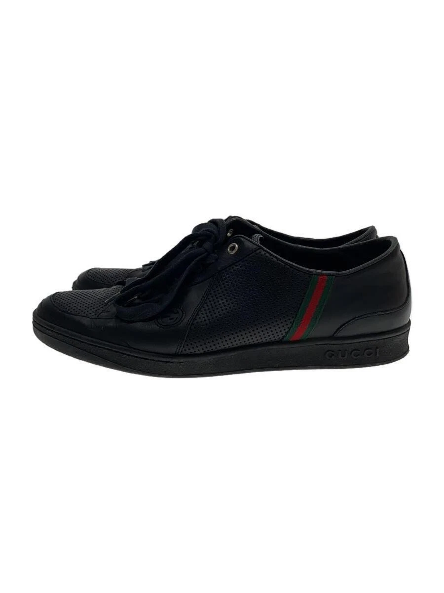 Baskets basses Gucci UK7.5 cuir noir occasion