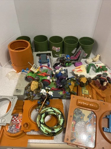 Teenage Mutant Ninja Turtles 1989 Sewer Lair Parts,figures,vehicles Lot 👀