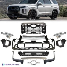 For 2023-2025 Hyundai Palisade Front Bumper/Grille/Molding Trims Satin Nickel