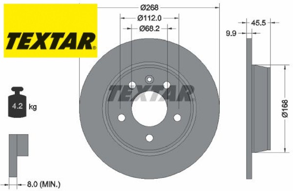 2X Bremsscheibe Textar 92074303 2 Bremsscheiben Hinterachse Hinten-image