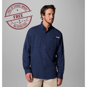 Chemise Columbia PFG Omni-Shade Homme – Bleu, Manches Longues, Taille L, Pêche, Occasion