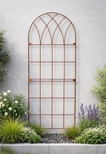 Metal Garden Trellis Wall Climbing Plants Frame Support Large Natural Rust 180cm