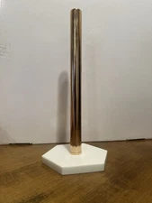 Gold Marble Paper Towel Holder – Countertop Weighted Hex Base