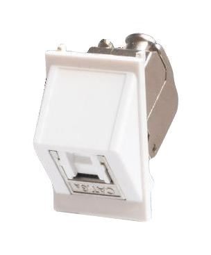 TUK - Angled Cat6a STP Module, 25x38 White