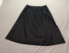 Vtg Sliperfection Skirt Women's 1X Fairycore Minimalist Dark Feminine Goth Black