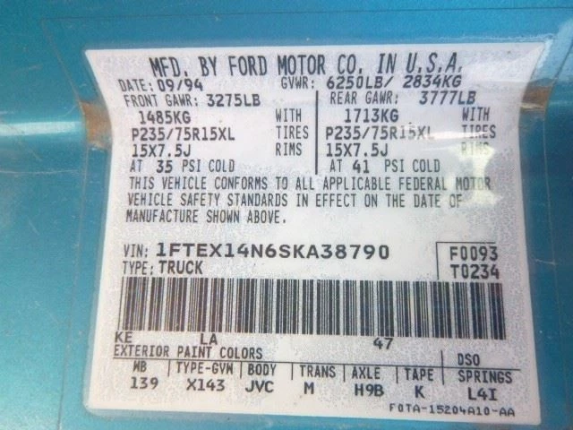 Cilindro maestro de freno Ford F-150 1995 F4TZ2140FA 4283 Foto 4 de 4