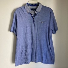 Ted Baker London Men  s short sleeve blue polo size 5. EXCELLENT used condition 
