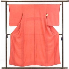 Clearance Recycled Silk Komon Kimono (Edo Komon) Red, Women's M