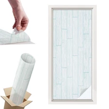 Frosted Window Film Self Adhesive Privacy Wooden Pattern Abstraction