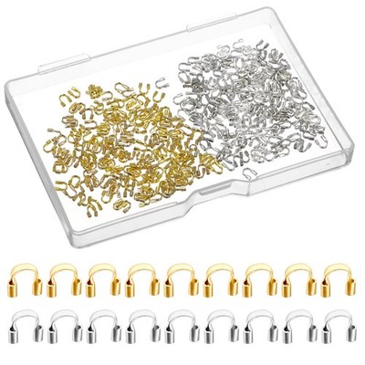 400PCS Wire Guards for Jewelry Making, Jewelry Making Findings, U Shape Brass...