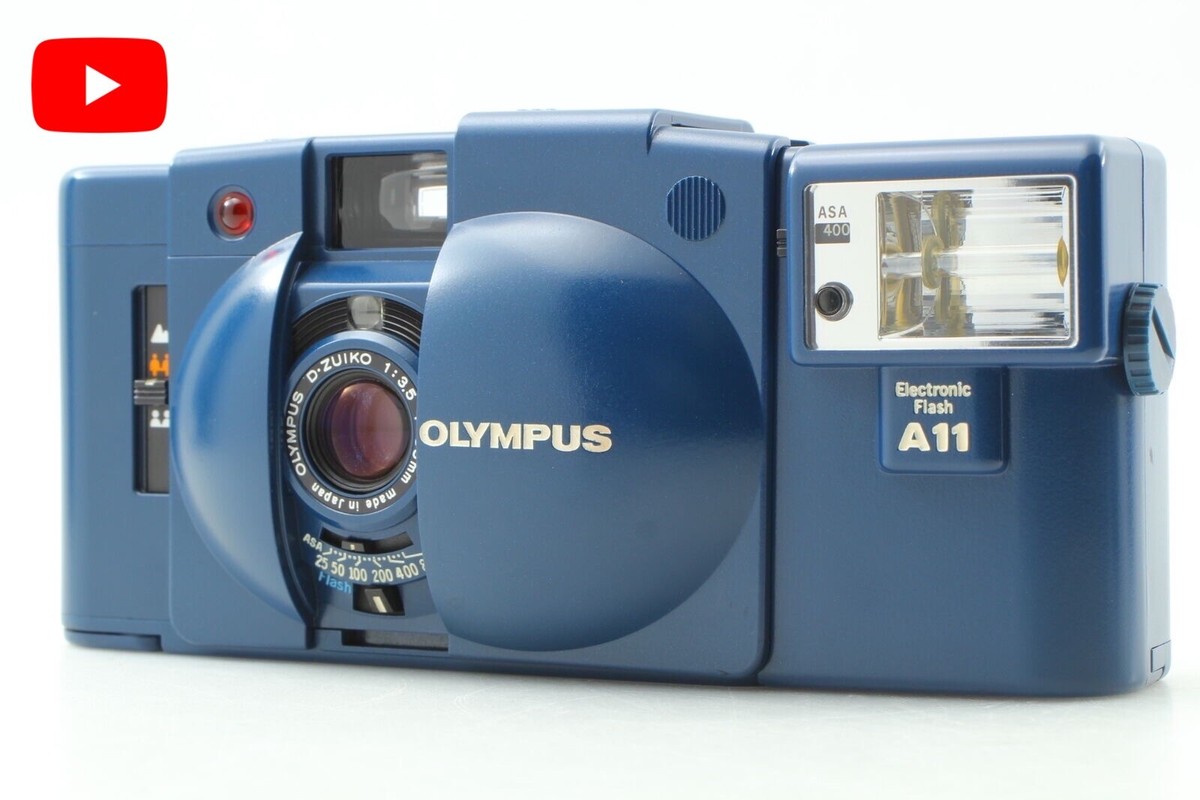 RARE [MINT] Olympus XA2 Blue 35mm Point & Shoot Film Camera