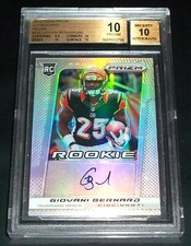 (#/99) BGS Pristine 10 10 Autograph Rc Giovani Bernard Auto Prizm Rookie Signed