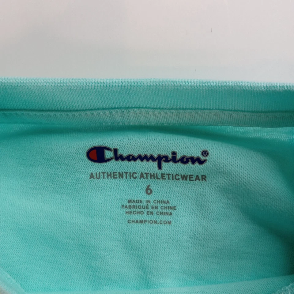 Champion T-shirt Little Girls Size 6 Spell Out Over Print Short Sleeve  - Image 3 of 4