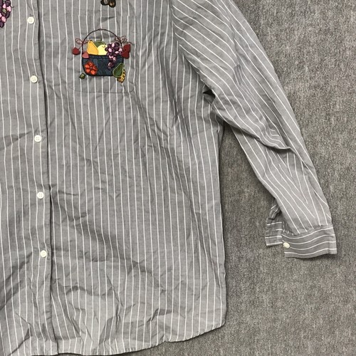 Karen Scott Shirt Womens 2XL Gray Blouse Top Fruit Butterfly Floral Hearts - Picture 3 of 16
