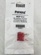 2 (LOT)  Red Dual Double Banana Plug w/Shorting Bar, Shorted, 