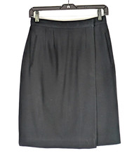 Liz Claiborne Collection Black Wrap Pencil Skirt 6P Knee Length VTG