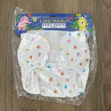 Little Wishes Vintage Pilchers Waterproof Pants Sz 0 Pink  White Print New