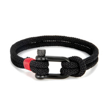 Mens Nautical Double Strand U Shape Shackle Survival Rope Bracelet Perfect Gift